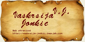 Vaskrsija Jonkić vizit kartica
